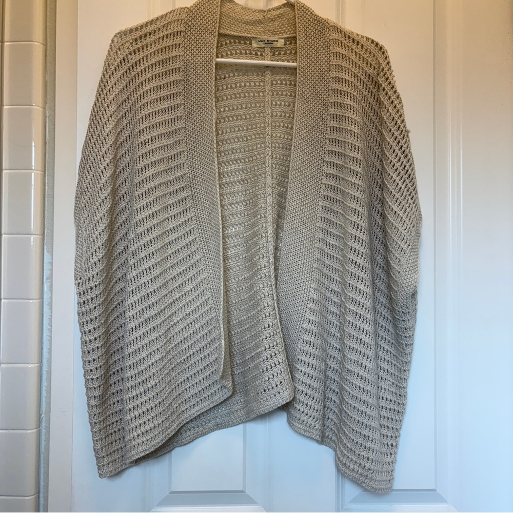 Max Studio Women's Open-Knit Cardigan in Cream - NWOT